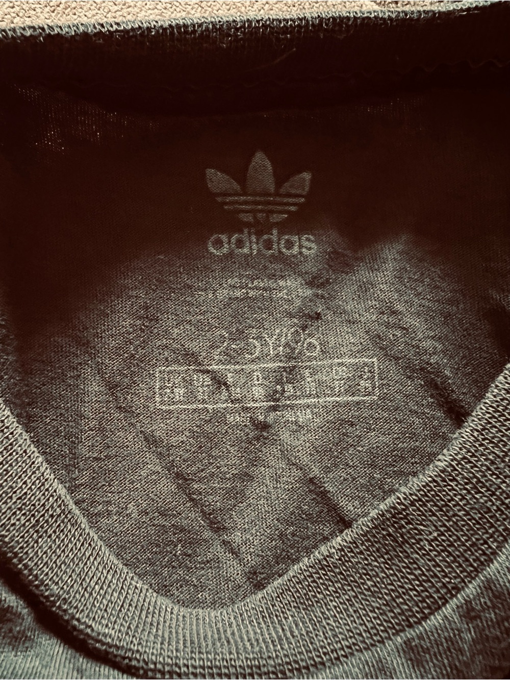 adidas Black Crewneck Tee with Trefoil Print Size 3T - Picture 3 of 3